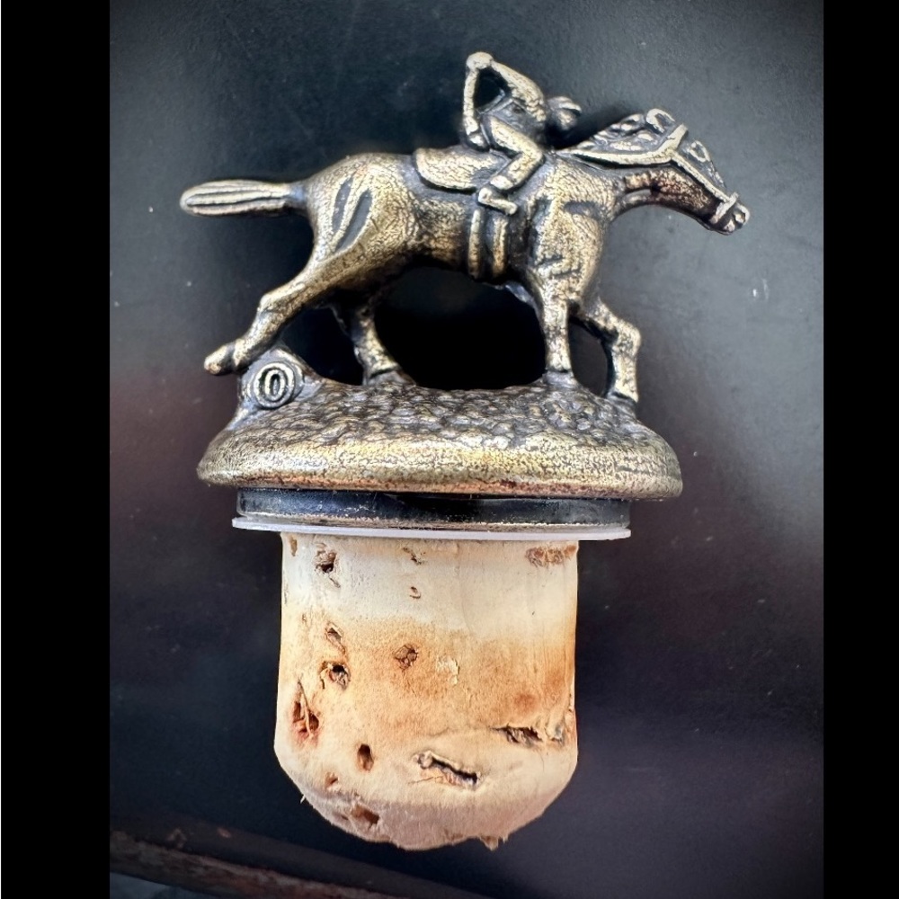 BLANTON'S LETTER O SINGLE BARREL BOURBON KENTUCKY WHISKEY CORK STOPPER HORSE